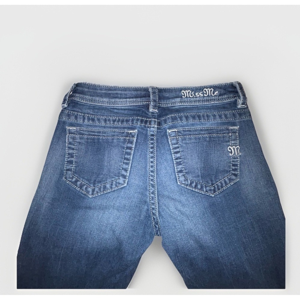 Miss Me Girls Denim Skinny Jeans Size 14‎ Raw Hem Mid Rise Medium Wash - Picture 6 of 7